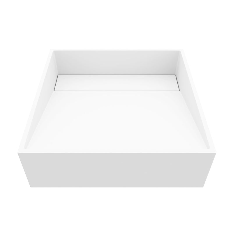 VIGO Starr Modern MatteStone 15x15-in Deep White Bathroom Sink/Basin with Square Vessel H6