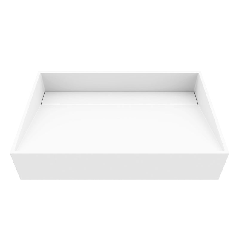 VIGO Starr Modern MatteStone 23x15-in Deep White Bathroom Sink/Basin with Rectangular Vessel K0