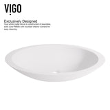 VIGO Wisteria MatteStone White Bathroom Sink/Basin Set with Apollo Faucet and Oval Composite Vessel