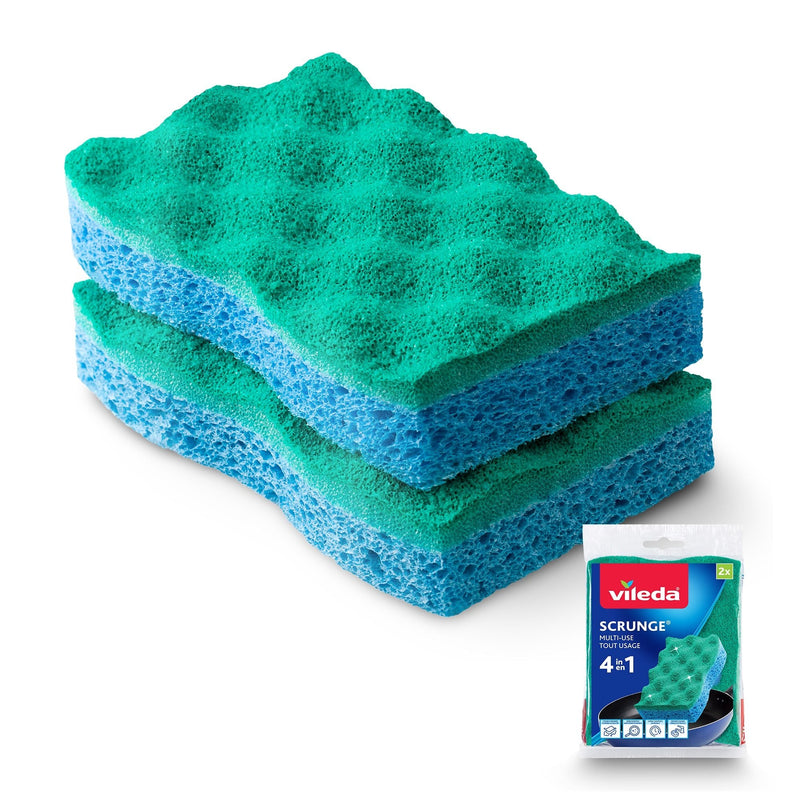 Vileda Scrunge Multi-Use, Non-Scratch Scrub Sponge, 2-pk B6
