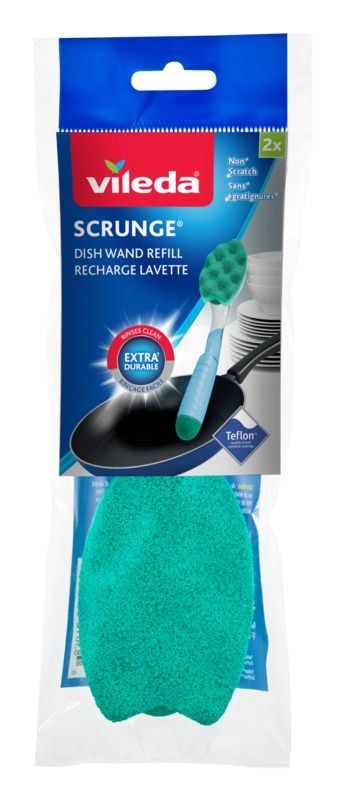 Vileda Scrunge Multi-Use Sponge Dishwand Refills, 2-pack H2