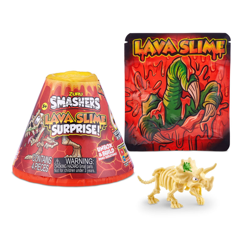 Volcano Lava Slime with Dinosaur Toy Favour, Multi-Coloured, 4-pk, Ages 5+, for Arts & Crafts/Birthday Favour U5