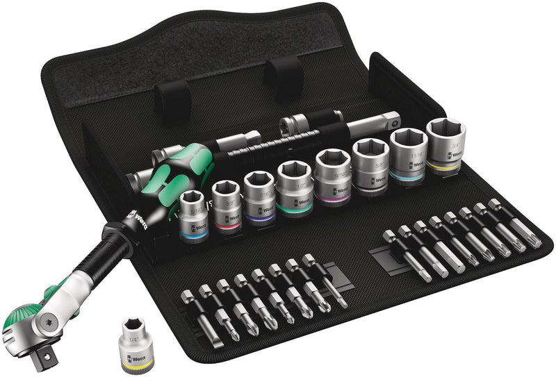 Wera 3/8-in Drive Socket Set, SAE, 29-pc B9