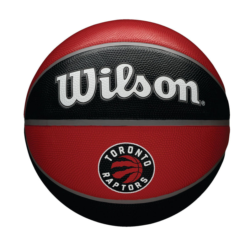 Wilson NBA Toronto Raptors Tribute Outdoor Rubber Basketball, Official Size 7 (29.5-in), Black/Red P1