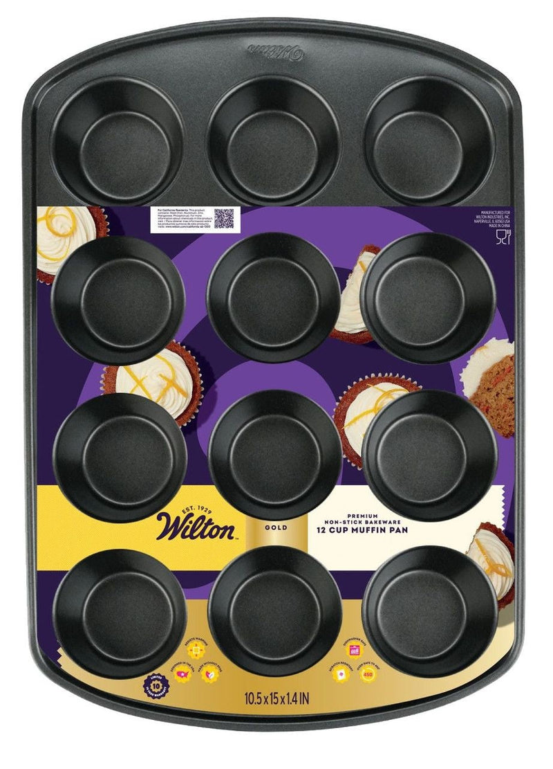 Wilton Gold Premium Non-Stick Bakeware Muffin Pan, 12-Cup T9