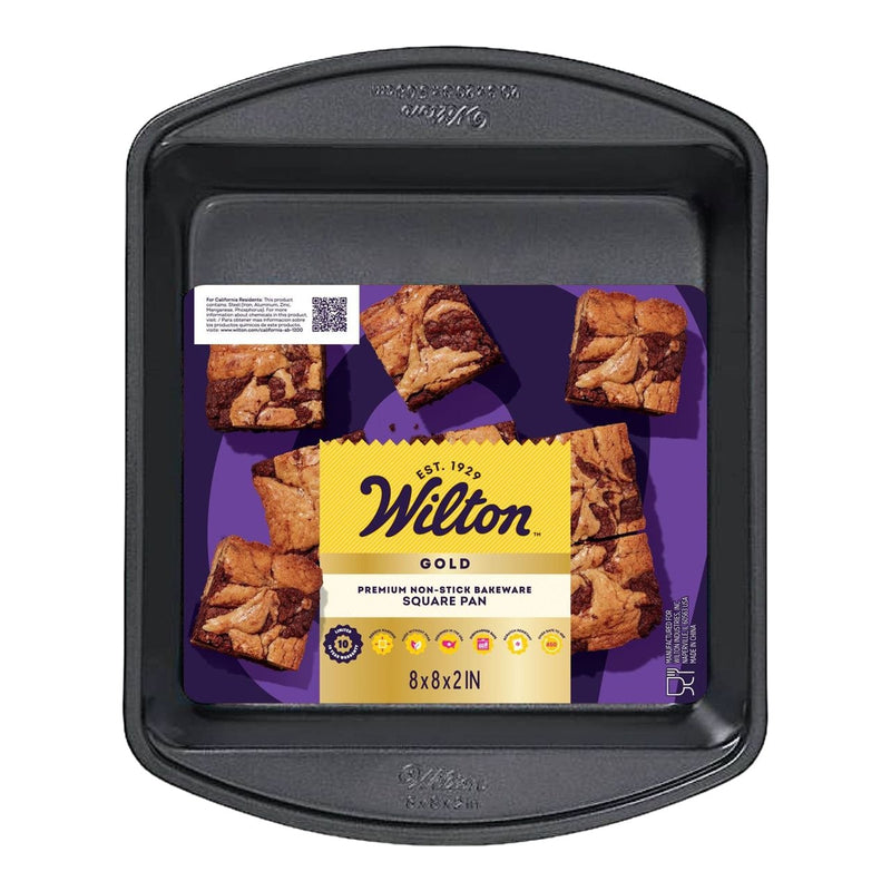 Wilton Gold Premium Non-Stick Bakeware Square Cake Pan, 8x8x2-in Z0