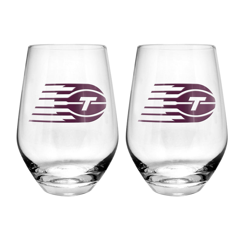 WNBA: Toronto Tempo Stemless Wine Glasses/Tumbler Set, For WNBA Basketball Fans/Collectors, Clear, 19-oz, 2-pk T1