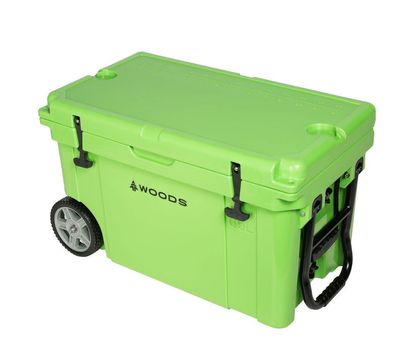 Woods ARCTIC Wheeled Roto-Moulded Cooler with Handle, 65-L, Parrot Green W7