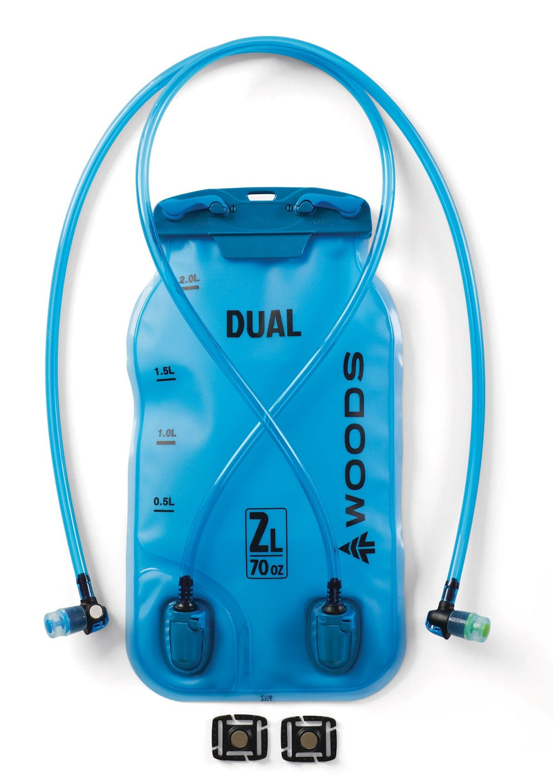 Woods DUAL-COMPARTMENT Water Hydration Reservoir/Bladder, Hiking and Outdoor Sports, 2 x 1-L Compartments B9