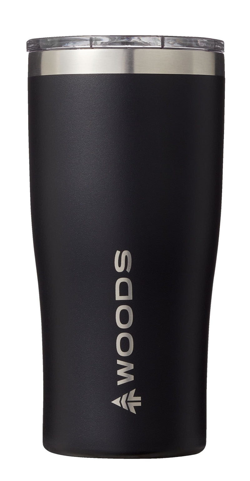 Woods Insulated Stainless Steel Tumbler, Small, Black, 20.2-oz I2