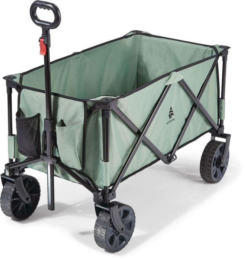 Woods Outdoor Collapsible Folding Utility Adventure Hauler Wagon with Carry Bag, 225-lb Capacity, Sea Foam P2