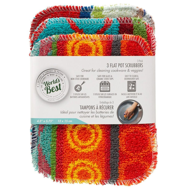 World's Best Multi-Surface Flat Pot Scrubber, 3-pk L5