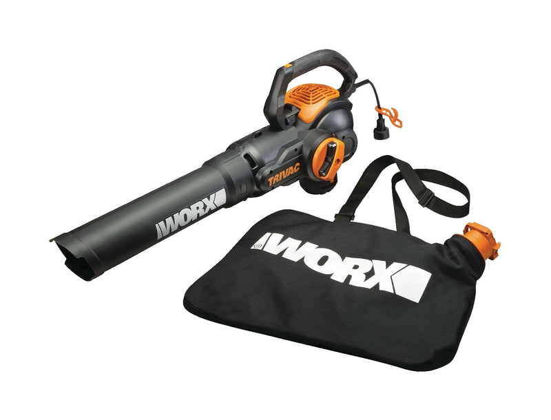WORX WG522 Trivac 12 Amp 3-in-1 Electric Vacuum Blower/Mulcher/Vac with Shoulder Strap T8