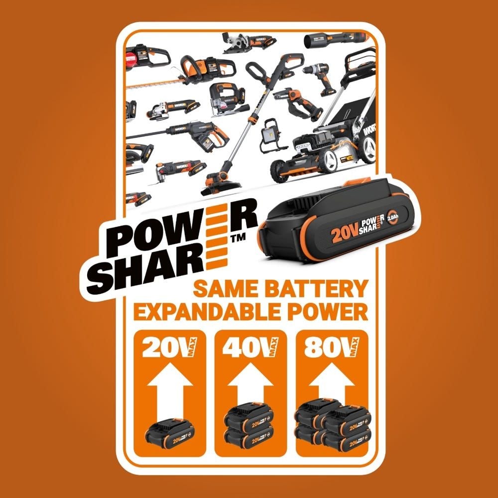 WORX WG585.9 Nitro 40V Power Share LeafJet Cordless, Brushless Leaf Blower, Tool Only