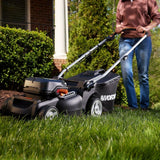 Worx WG737 Nitro 40V PowerShare 2-in-1 Brushless Cordless Push Poly Mower, 16-in with (2) PowerShare Pro 4.0Ah Batteries