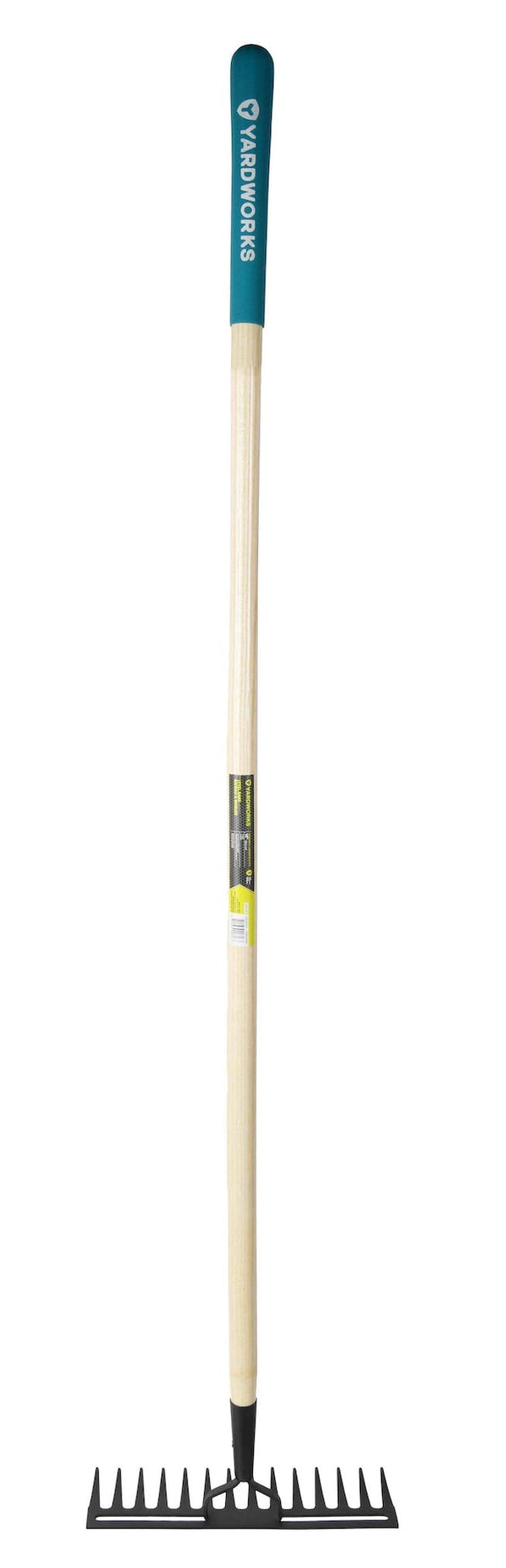 Yardworks 14-in Wide Metal 14-Tine Head Rake, 48-in Hardwood Shaft P1