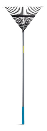 Yardworks 24-Tine Metal Leaf Rake with Fibreglass Shaft, 24-in