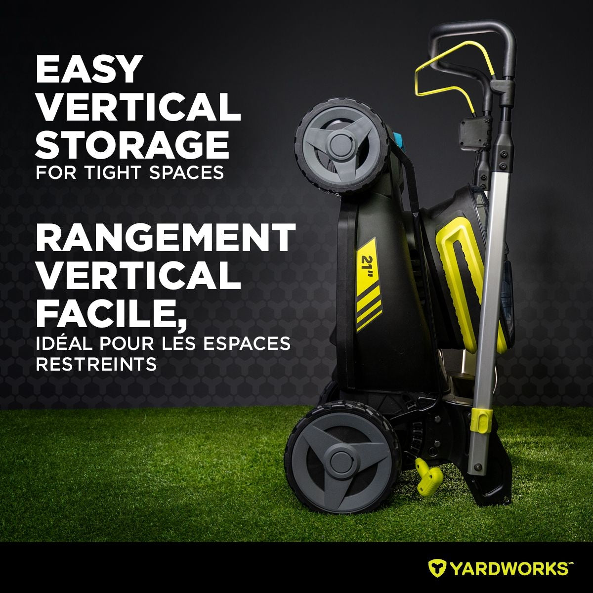Yardworks 48V 3-in-1 Brushless Push Lawn Mower, 21-in with 6Ah Battery & Charger