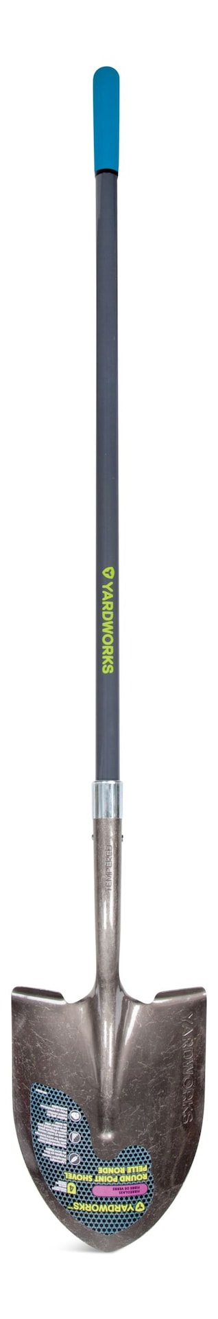 Yardworks Ergo Steel Round-Point Long-Handle Shovel, 57-in Fibreglass Shaft Z2