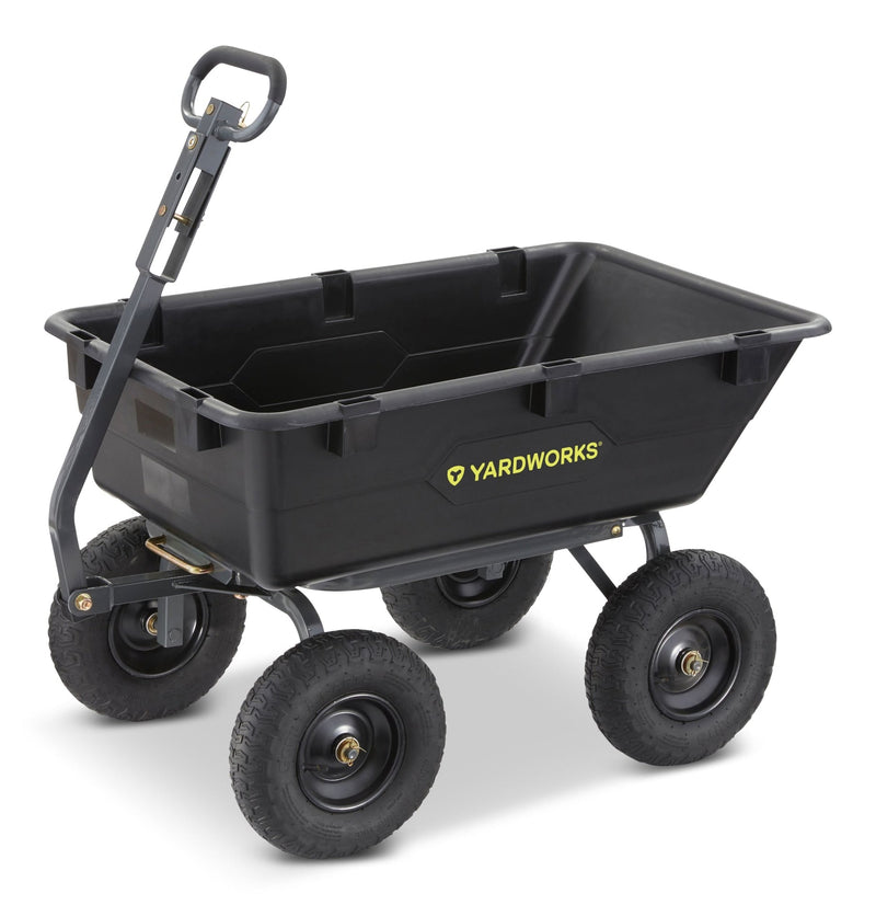 Yardworks Poly Tray 4-Wheel Garden/Yard Cart, 1200-lb O6