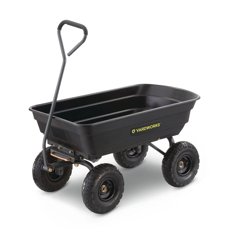 Yardworks Poly Tray 4-Wheel Garden/Yard Cart, 600-lb G8