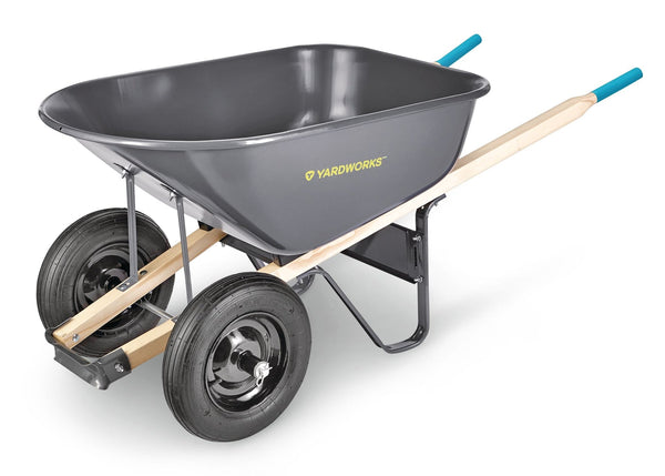 Yardworks Steel Tray 2-Wheel Garden Wheelbarrow, 6-cu-ft D8