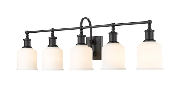 Z-Lite Bryant 5-Light Vanity Light, Black with Opal Shade A2