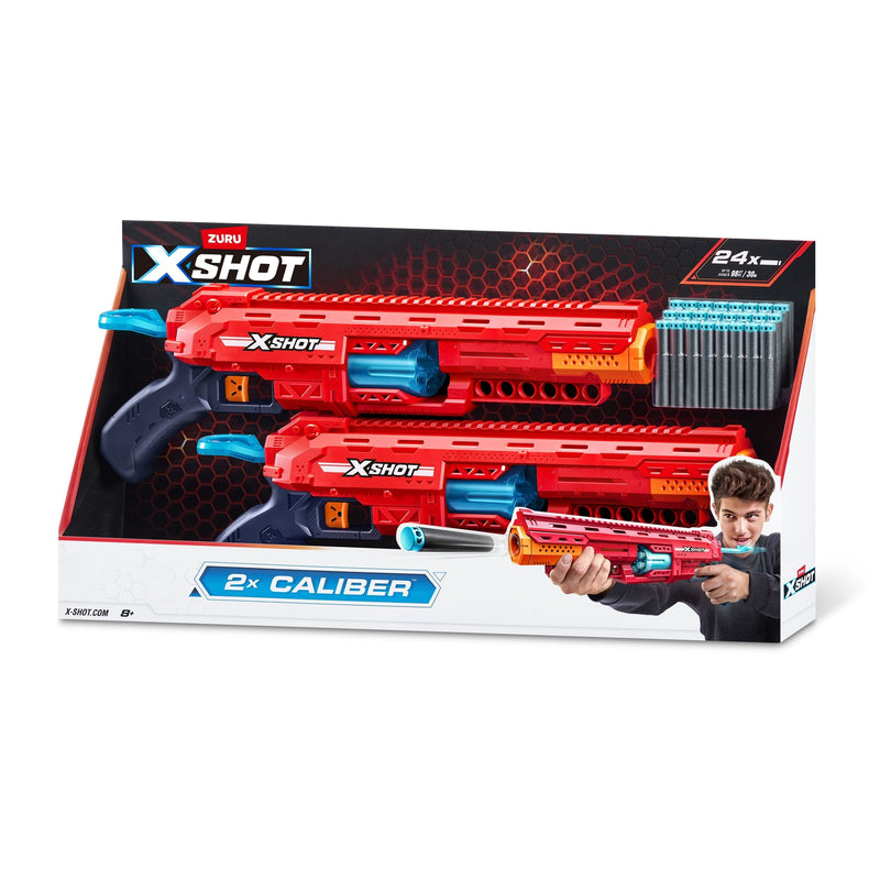 Zuru X-Shot Excel Caliber Pump-Action Dart Blaster with 24 Darts, 2-pk, Ages 8+ W6