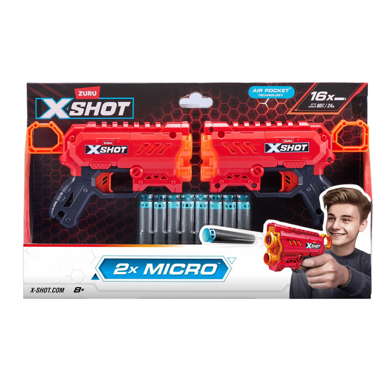 Zuru X-Shot Micro Foam Dart Blaster, Includes 16 Darts, 2-pk, Ages 8+ Q0