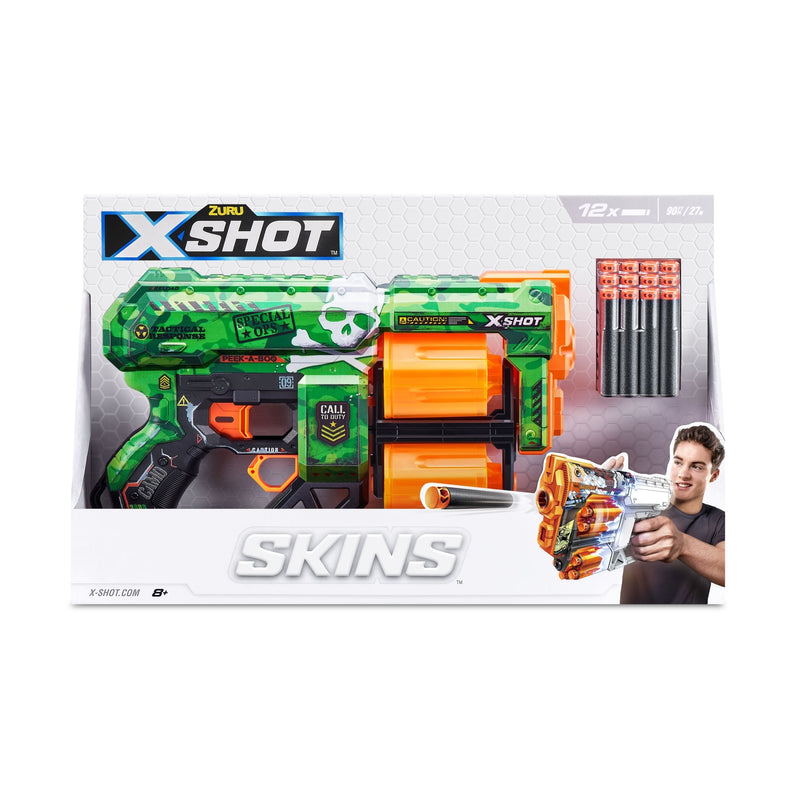 Zuru X-Shot Skins Dread, 7 Unique Designs, 12-Dart Capacity, Ages 8+ O3